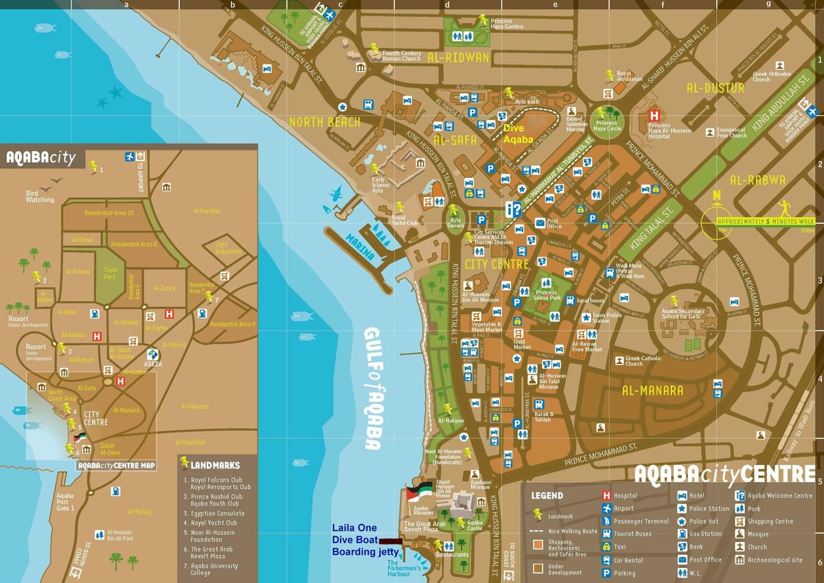 แผนที่ของ aqaba จอร์แดน