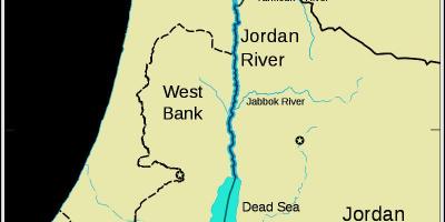 จอร์แดนแม่น้ำตะวันออกกลางบนแผนที่